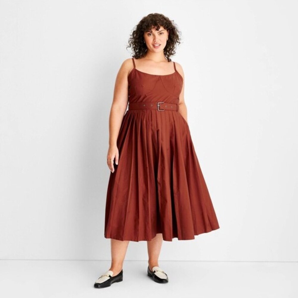 Target Future Collective Reese Blutstein Strappy Pleated Midi Dress